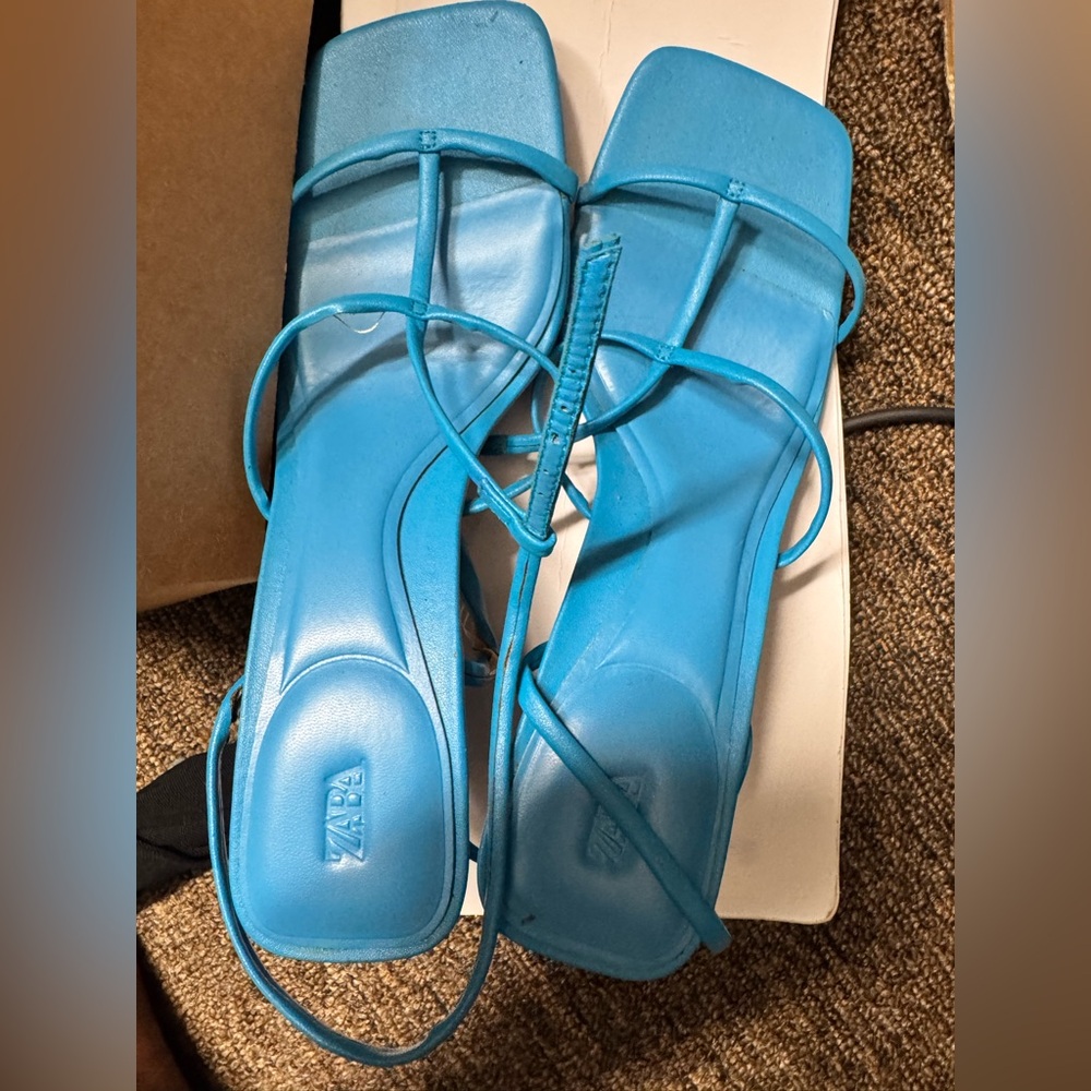 Zara Vibrant Blue Strappy Sandals